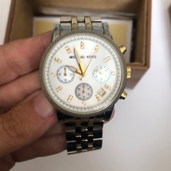 Gently Used Michael Kors MK5057 Two Tone Watch - Picture 5 of 5